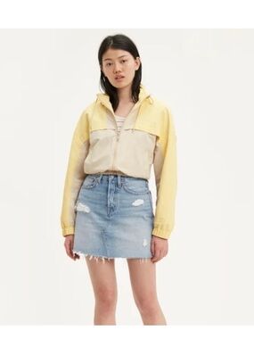 Levi's Light Blue Distressed Denim Mini Skirt